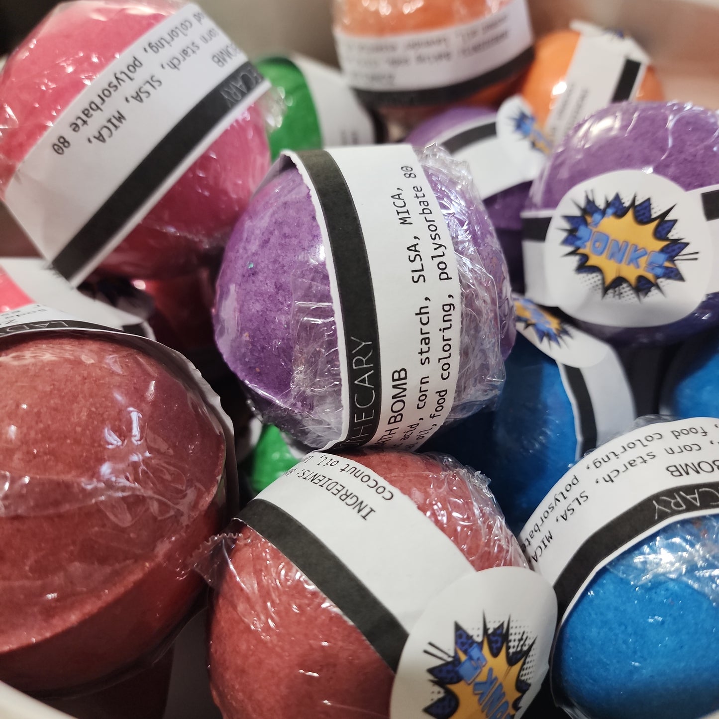 multicolor zonks bath bombs for kids